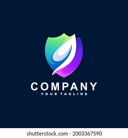 shield color gradient logo design