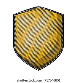 shield with colored crayon silhouette vector illustration