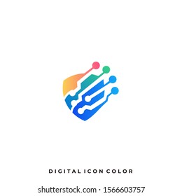 Shield Colorful Illustration Vector Design Template. Suitable for Creative Industry, Multimedia, entertainment, Educations, Shop, and any related business