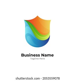 Shield colorful logo template ready for use