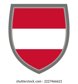 Escudo con los colores de la bandera de Austria, icono Escudo austríaco cortado