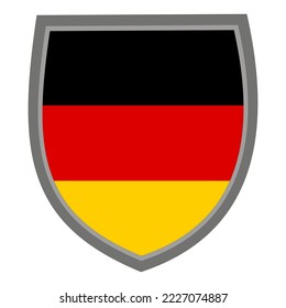 Shield with the colors of the flag of Germany, cut out