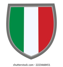 Shield with the colors of the Italy flag