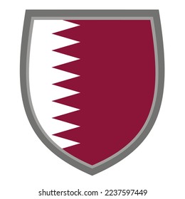 Schild mit den Farben der Katar-Flagge - Original RGB Farbe - Symbol Qatari Schild ausgeschnitten