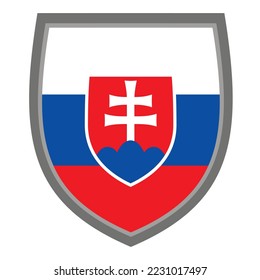 Shield with the colors of Slovakia flag - original RGB color - icon Slovakian shield cut out