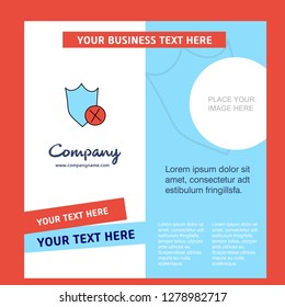Shield  Company Brochure Template. Vector Busienss Template