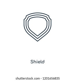 Shield concept line icon. Linear Shield concept outline symbol design. This simple element illustration can be used for web and mobile UI/UX.
