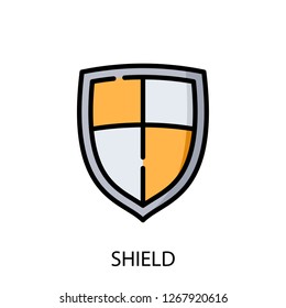 Shield concept line icon. Simple element illustration. Shield concept outline symbol design. Can be used for web and mobile UI/UX . Modern vector style. 
