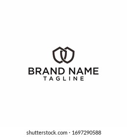 conexión de escudo diseño de logotipo sencillo