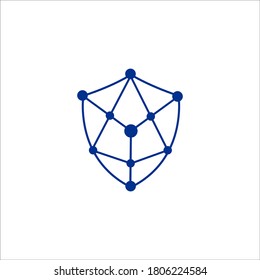 shield connection logo design vector sign