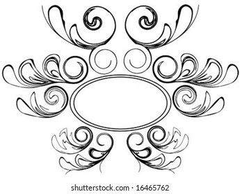 shield consisting of branches and leaves rounded