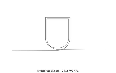 Escuche el dibujo de línea continua. Proteger plantilla de símbolo lineal