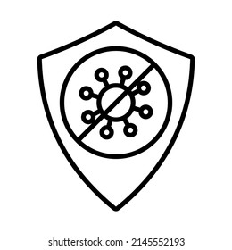 Shield From Coronavirus Icon. Bold outline design with editable stroke width. Vector Illustration.