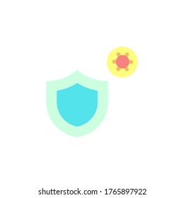 Shield, coronavirus icon. Simple color vector elements of viral pandemic icons for ui and ux, website or mobile application