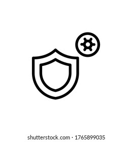 Shield, coronavirus icon. Simple line, outline vector elements of viral pandemic icons for ui and ux, website or mobile application
