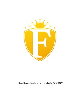 Shield Crest Letter F Vector