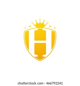 Shield Crest Letter H Vector