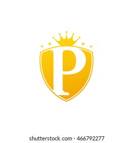 Shield Crest Letter P Vector