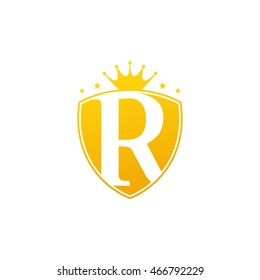 Shield Crest Letter R Vector
