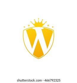 Shield Crest Letter W Vector