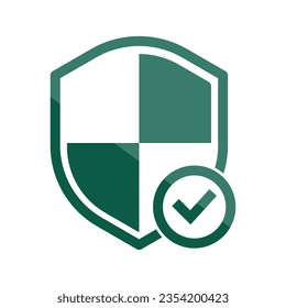 Shield Crest Vector Icon, Shield Check Mark Sign, Approved Protection For Your Business, Application, Website, Secured Icon, Antivirus Design Elements Silhouette, Access Denied Vector Illustration