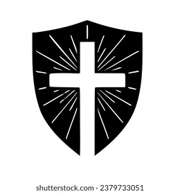 Shield cross black and white colour