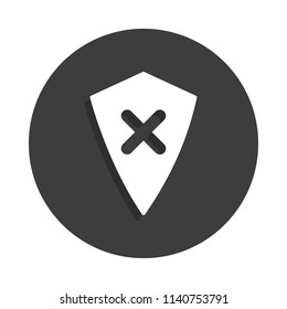 shield with a cross icon in Badge style with shadow 