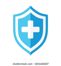 shield with cross icon. blue