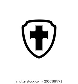 shield with cross icon in Vikings set