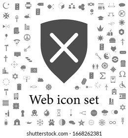 Schildkreuz-Symbol. universelle Web-Icons für Web und Mobile