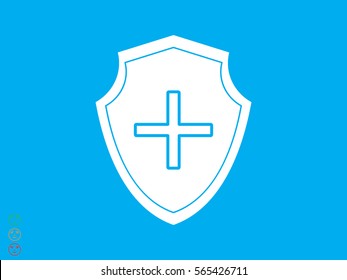 shield, cross, insurance, icon, vector illustration eps10