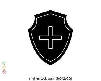 shield, cross, insurance, icon, vector illustration eps10