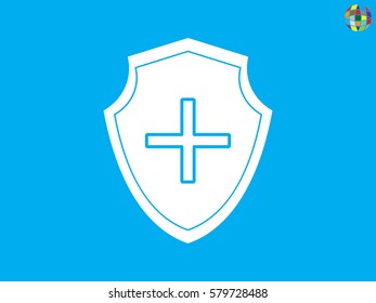 shield, cross, insurance, icon, vector illustration eps10