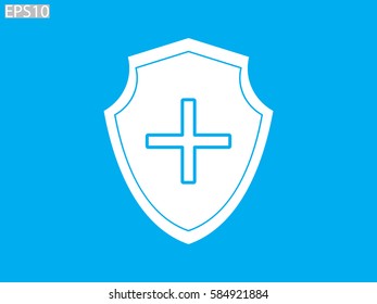 shield, cross, insurance, icon, vector illustration eps10