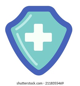 Schild mit Kreuz einzeln auf Weiß. Veranschaulichung des Gesundheitsschutzes