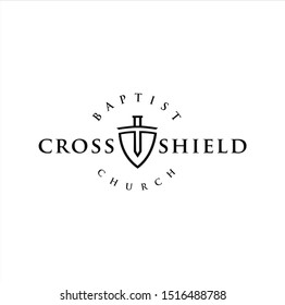 Shield Cross Logo Design Inspirations . Shield Church Logo