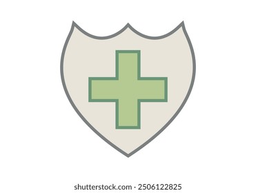 Shield with cross representing life insurance