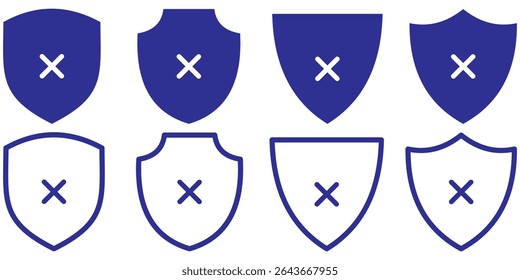 Schild mit Kreuz-Symbol. Passwort, Warnzeichen, Synchronisation, grafischer Schlüssel, Fehler, entsperren, Sicherheitssystem, Ausrüstung, Schild. Datenschutzkonzept. Schild mit Kreuz.