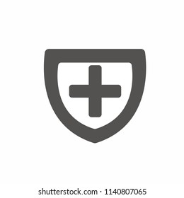 shield with cross sign inside ,anti virus,protect. vector icon