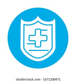 shield with cross , silhouette style icon vector illustration design