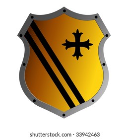 shield with cross and strips