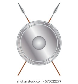 Shield and crossed spears, vector design