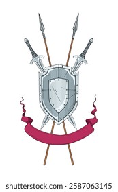 shield with crossed swords and spears