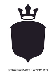 escudo con silueta de emblema de la corona