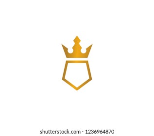 Shield crown gold logo 