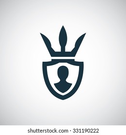 shield crown icon, on white background
