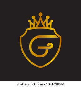 Shield And Crown With Letter G Logo Template