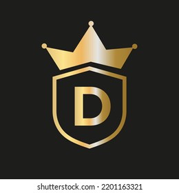 Shield Crown Logo On Letter D Stock Vector (Royalty Free) 2201163321 ...