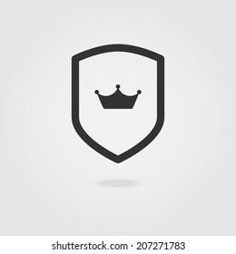 Shield Crown Modern Icon.