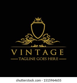 Shield and Crown  Royal Luxury Logo 